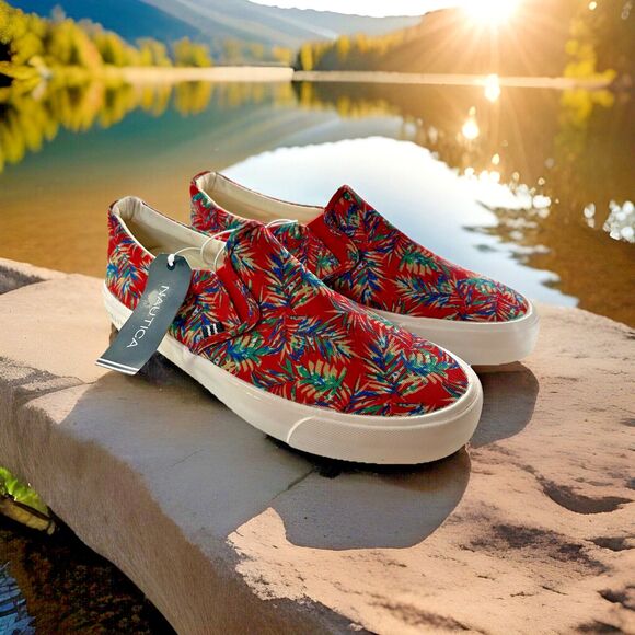 Nautica Other - NEW Nautica SLIP ON Loafers Shoes Sneakers CANDLER Red Palm - Men's Size 10